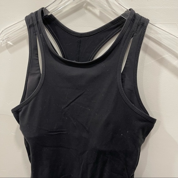 Lululemon Layered Built-In Bra Racerback Tank Top Black 8 - Picture 3 of 6